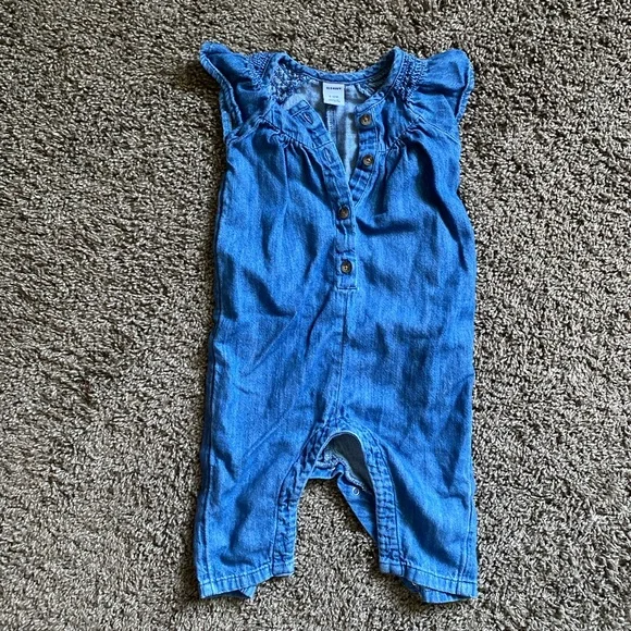 Blue Denim Baby Romper - Picture 1 of 2